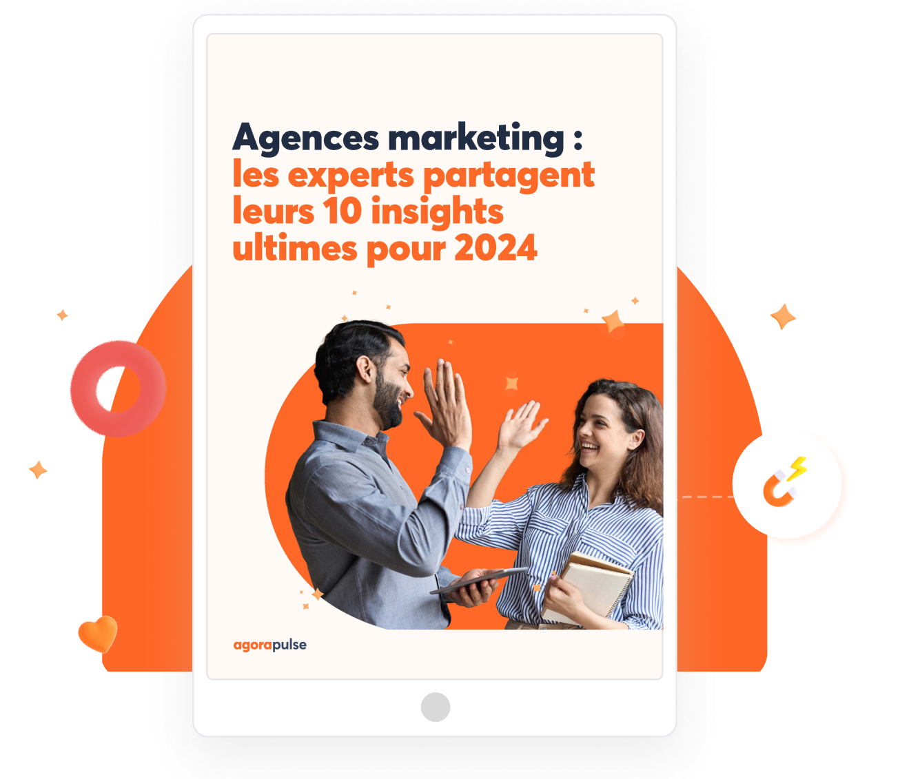 Ebook mockup with frame - Agences marketing - les experts partagent leurs 10 insights ultimes pour 2024