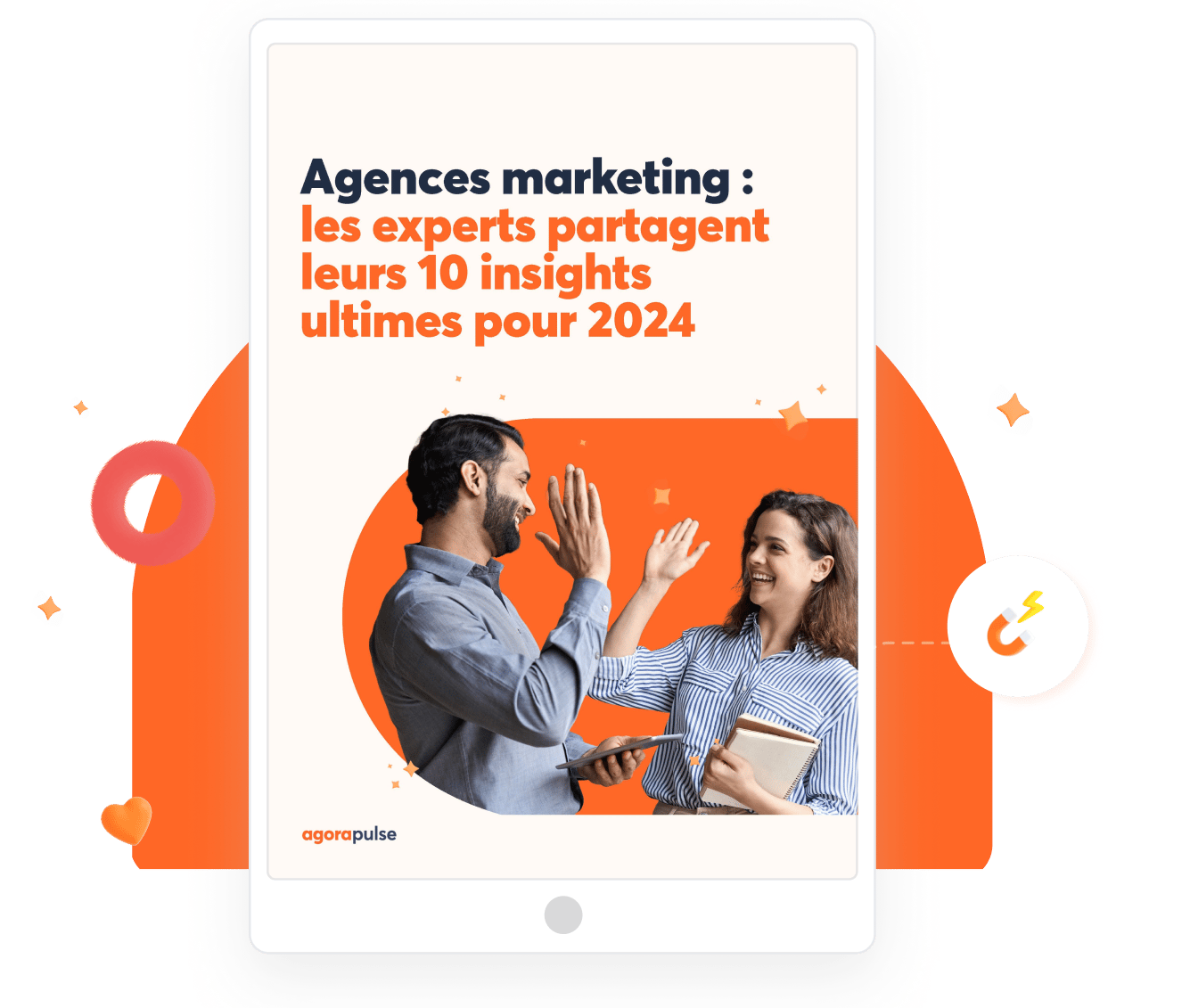 Ebook mockup with frame - Agences marketing - les experts partagent leurs 10 insights ultimes pour 2024